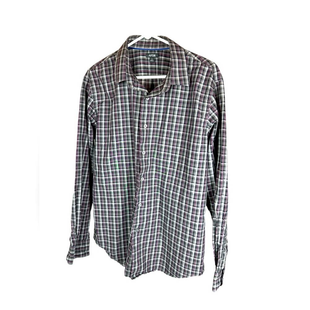 Apt. 9 Black and White Casual Button Down Shirt